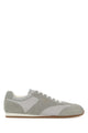 Prada Grey Suede And Fabric Sneakers