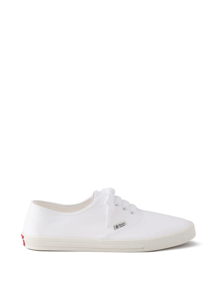 Prada Drill White Cotton Rubber Sneakers