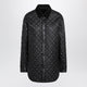 Moncler Black Padded Overshirt With Corduroy Collar