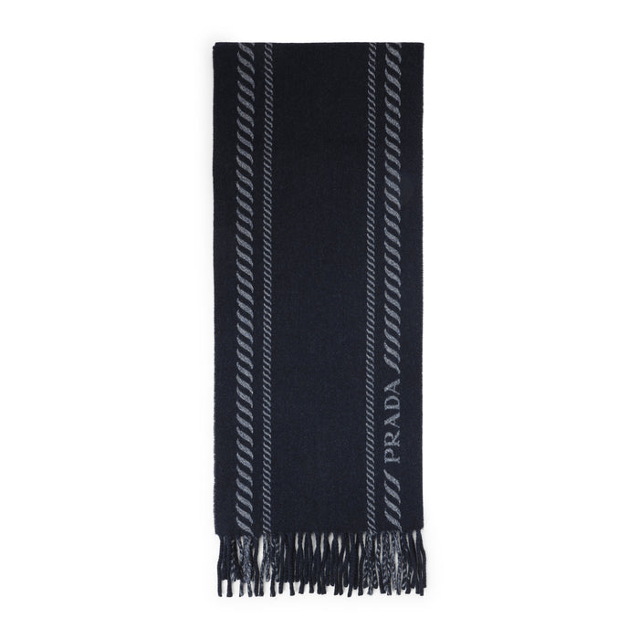 Prada Blue Wool Blend Scarf