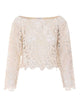 Patrizia Pepe Beige Embroidered Top