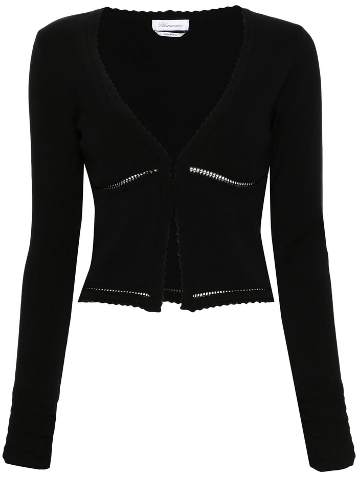 Blumarine Black Viscose Polyester Knit Cardigan