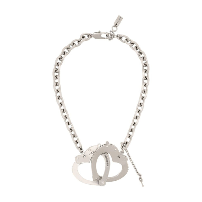 Marc Jacobs Heart Handcuff Necklace - - Brass - Silver