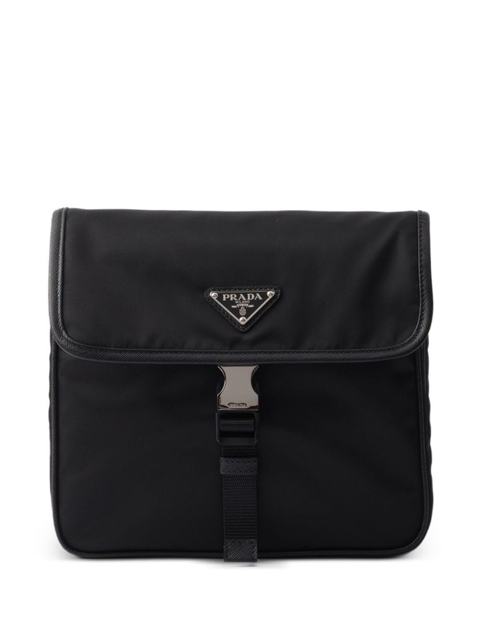 Prada Black Recycled Polyamide Calf Leather Bag