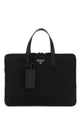 Prada Black Nylon Brief Case