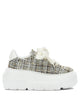 Casadei White Fabric Leather Rubber Sneakers