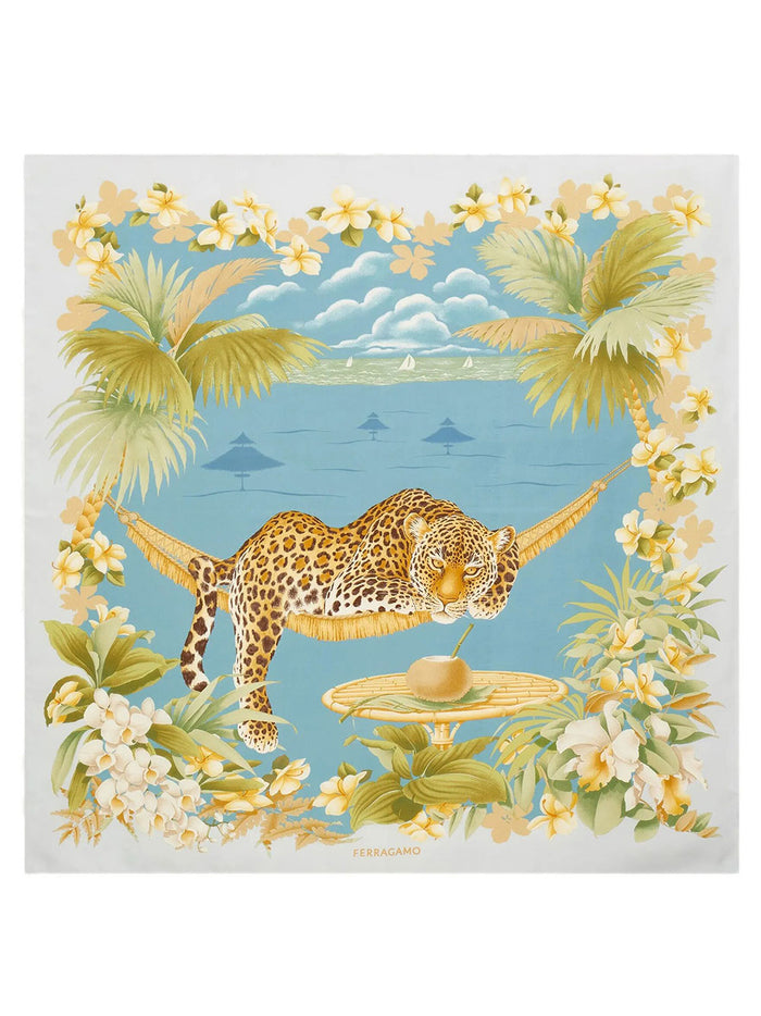 Ferragamo Jungle Print Silk Scarf