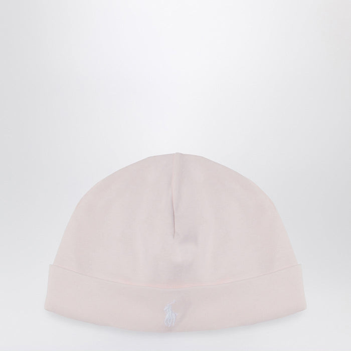 Polo Ralph Lauren Light Pink Cotton Bonnet With Logo