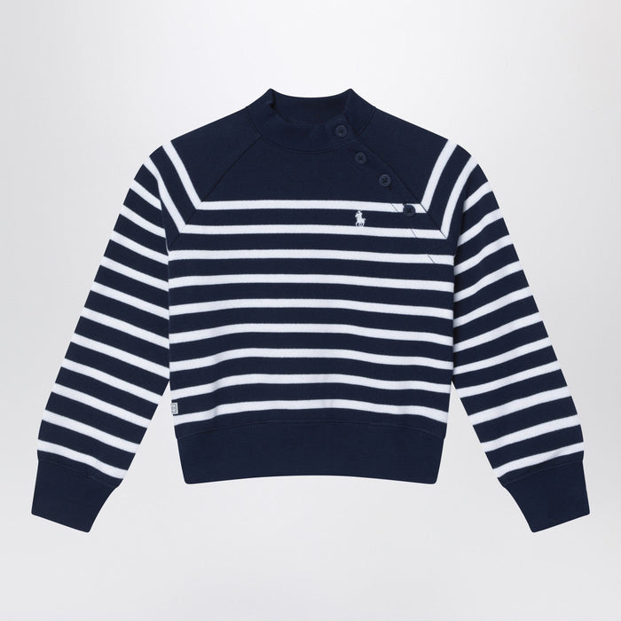 Polo Ralph Lauren Navy Blue Sweatshirt With White Stripes
