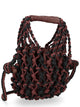Alysi Brown Leather Cotton Crossbody