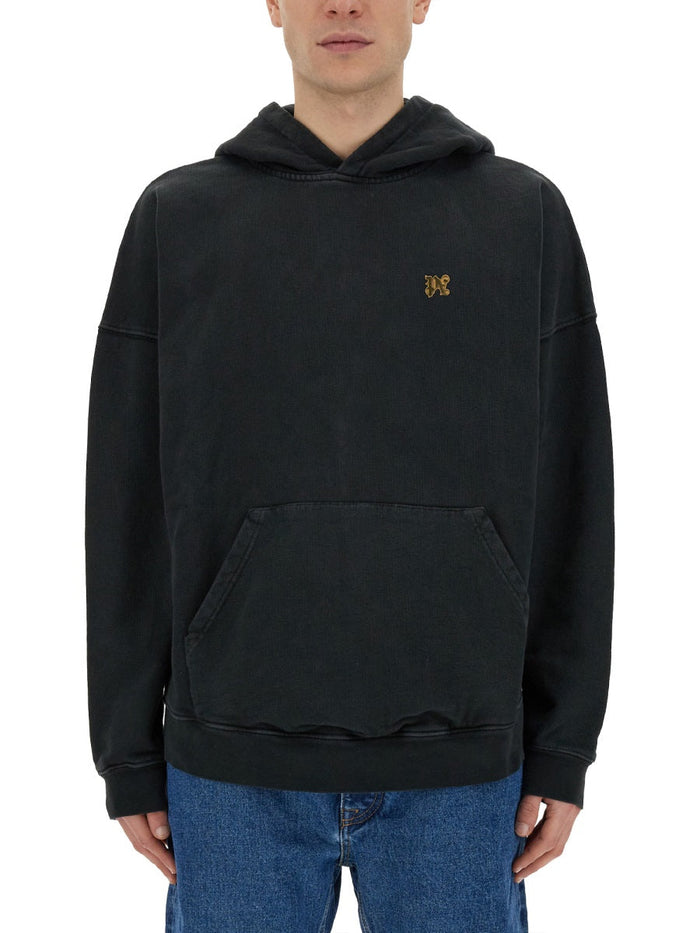 Palm Angels "Burning Monogram" Print Sweatshirt