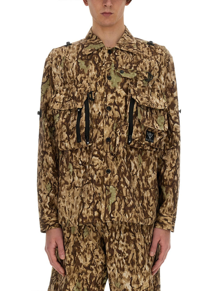 South2 West8 Camouflage Print Jacket