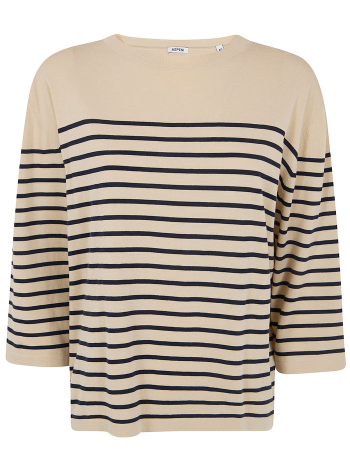 Aspesi Round Neck Stripes Sweater