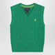 Polo Ralph Lauren Green Cable-Knit Cotton Vest