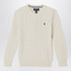 Polo Ralph Lauren Cream Cable-Knit Crewneck Sweater