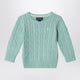 Polo Ralph Lauren Celadon Green Cable Knit Cotton Jumper