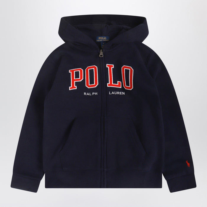 Polo Ralph Lauren Navy Blue Zip Hoodie With Logo