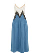 Gabriela Hearst Althea Long Blue Lace Dress