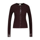 Courregès Ribbed Knit Cardigan With Vinyl Trim In Burgundy