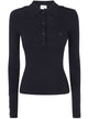 Courregès Rib Knit Ls Polo Sweater