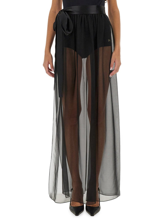 Dolce & Gabbana Silk Chiffon Long Skirt