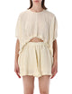 120% Lino 120% Lino Cropped Linen Blouse