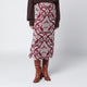 Farm Rio Bordeaux Jacquard Midi Skirt