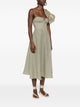 Farm Rio Sm Veige Green Striped Dress
