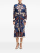 Farm Rio Blue Shirt Dress With Brown Print