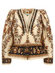 Farm Rio 'Majestic Garden Sand' Blouse