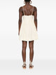 Farm Rio Short Vanilla Dress With Embroidered Palm Trees