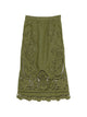 Farm Rio Green Silk Skirt