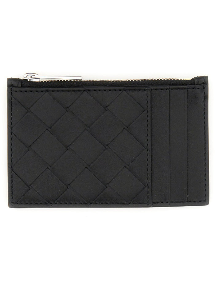 Bottega Veneta Woven Card Holder With Zipper