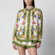 Farm Rio Sand Tropical Scarf Linen-Blend Shirt