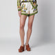 Farm Rio Sand Tropical Scarf Linen-Blend Shorts