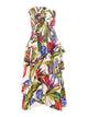Farm Rio Multicolor Florart Sand Strapless Maxi Dress