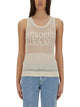 Moschino Jeans Mesh Top With Logo