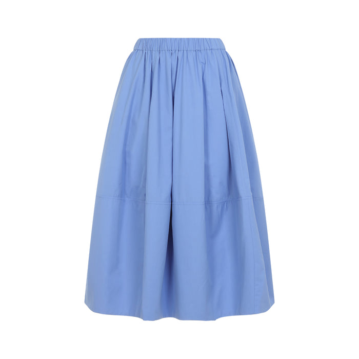 Co Light Blue Bubble Cotton Midi Skirt