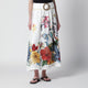 Farm Rio White Linen Skirt With Tropical Embroidery