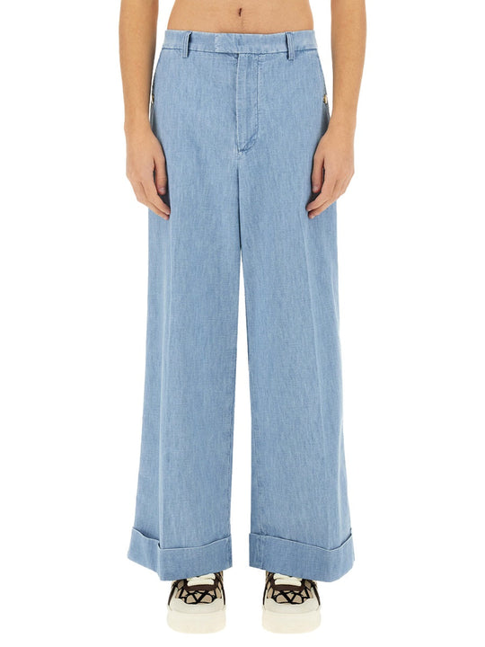 Valentino Denim Pants With Lapels