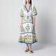 Farm Rio Emily Floral Tapestry Drawstring Midi Dress