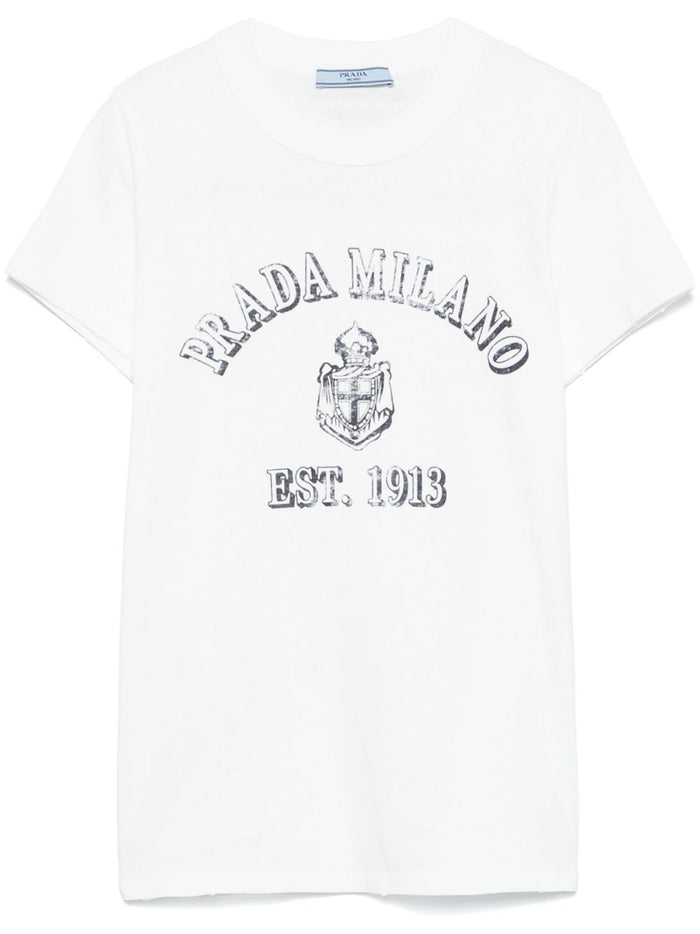 Prada Logo Print Jersey T-Shirt