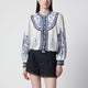 Farm Rio Coast Scarf Longsleeve Blouse