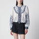 Farm Rio Coast Scarf Long-Sleeve Blouse