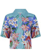 Farm Rio "Garden Of Life" Scarf Multicolor Short Sleeve Shirt
