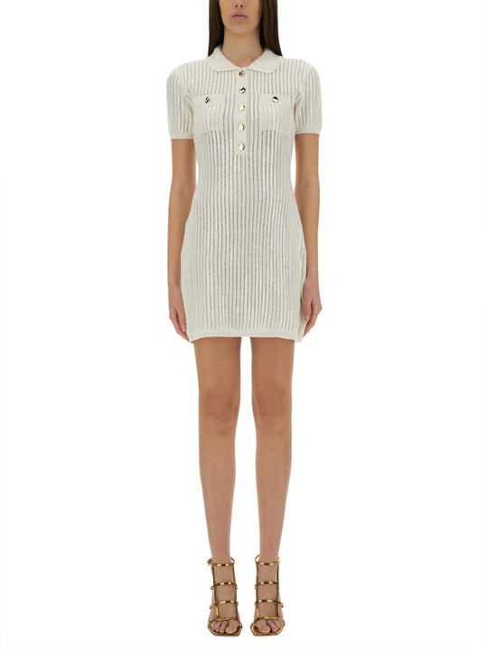 Self-Portrait Mini Crochet Dress With Sequins