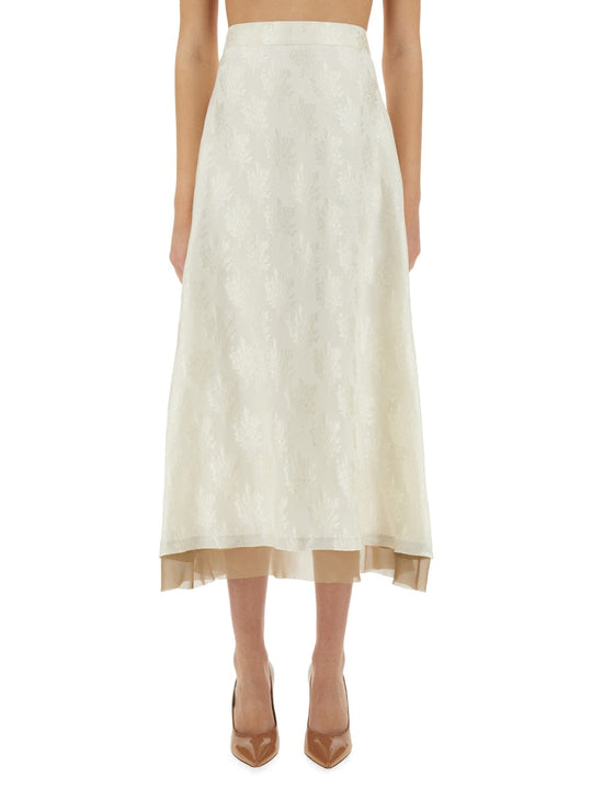 Fendi Ff Silk Skirt