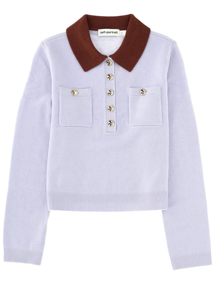 Self-Portrait Jersey With Contrasting Collar