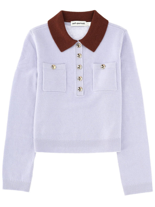 Self-Portrait Jersey With Contrasting Collar