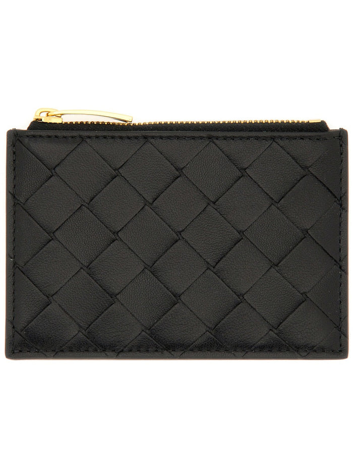 Bottega Veneta "Woven" Card Holder With Zipper
